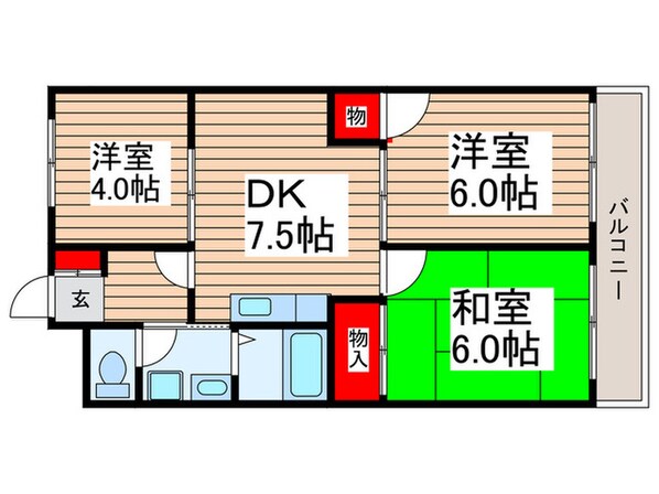 シャトル駒林の物件間取画像